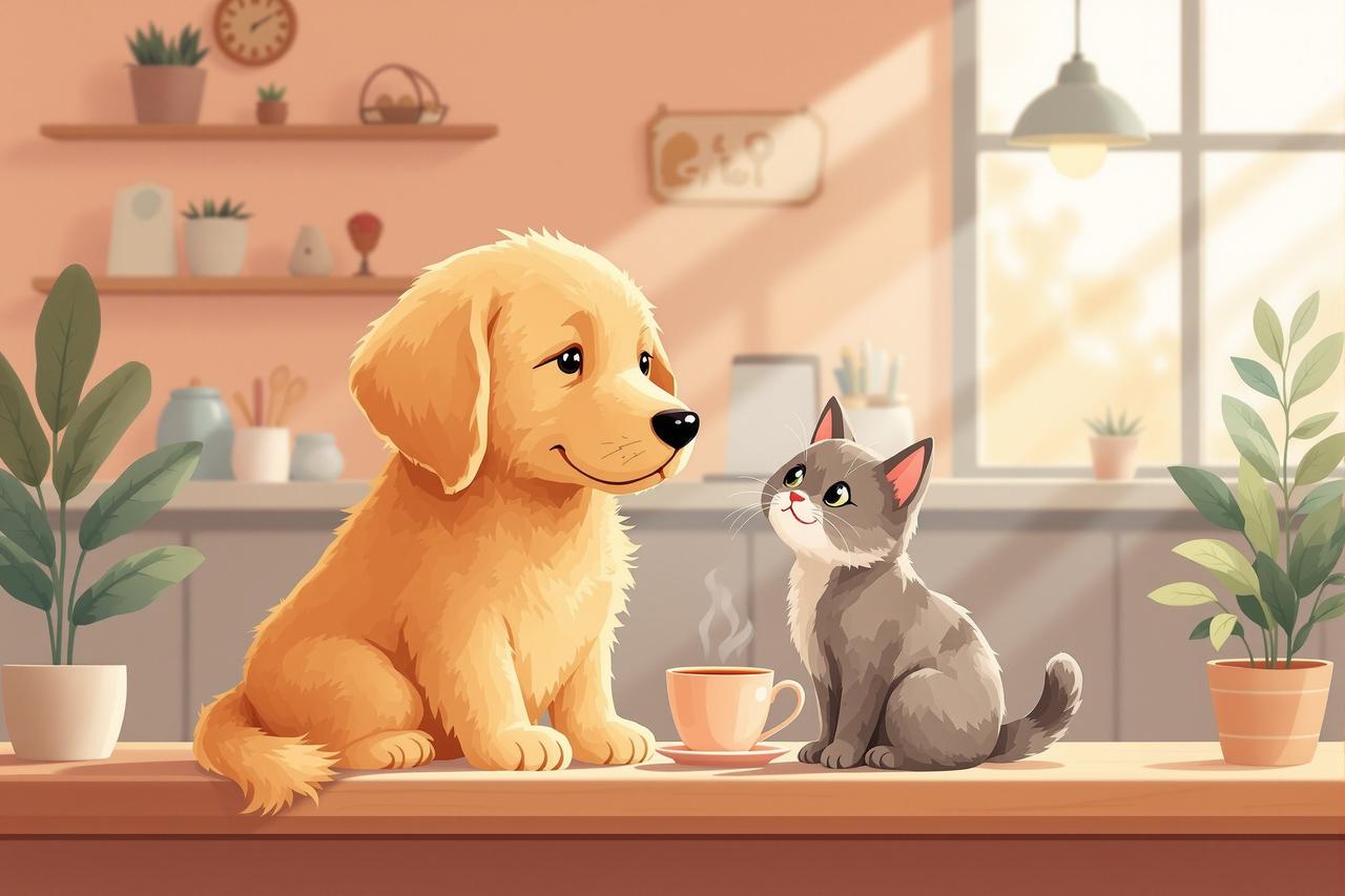 短剧搜索 - 《咖啡店的猫》第8集：新来的小金毛